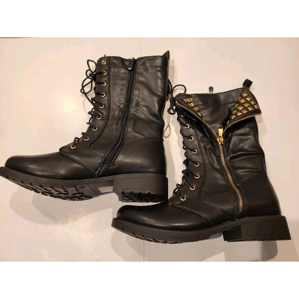Shiekh PK-Studs Black Lace‎ up Boots Size 9-NEW